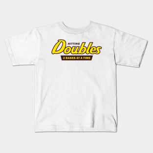 Hitting Doubles - Baseball - Softball Kids T-Shirt